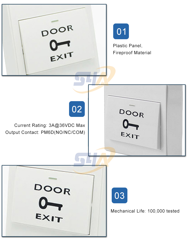 Plastic access Exit Button with backbox-EB-18D