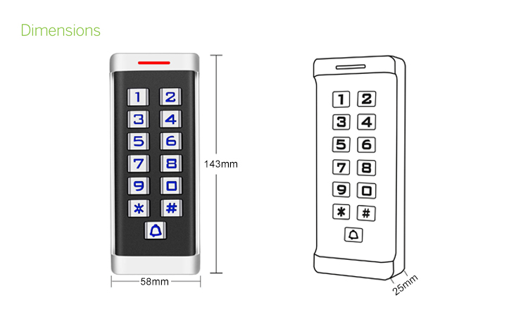 Door Entry Access Control Keypad